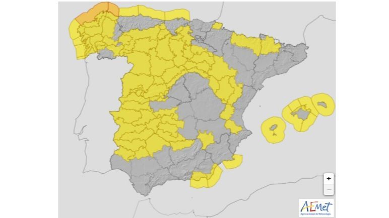 Avisos por lluvias, nieve, frío, viento y temporal marítimo