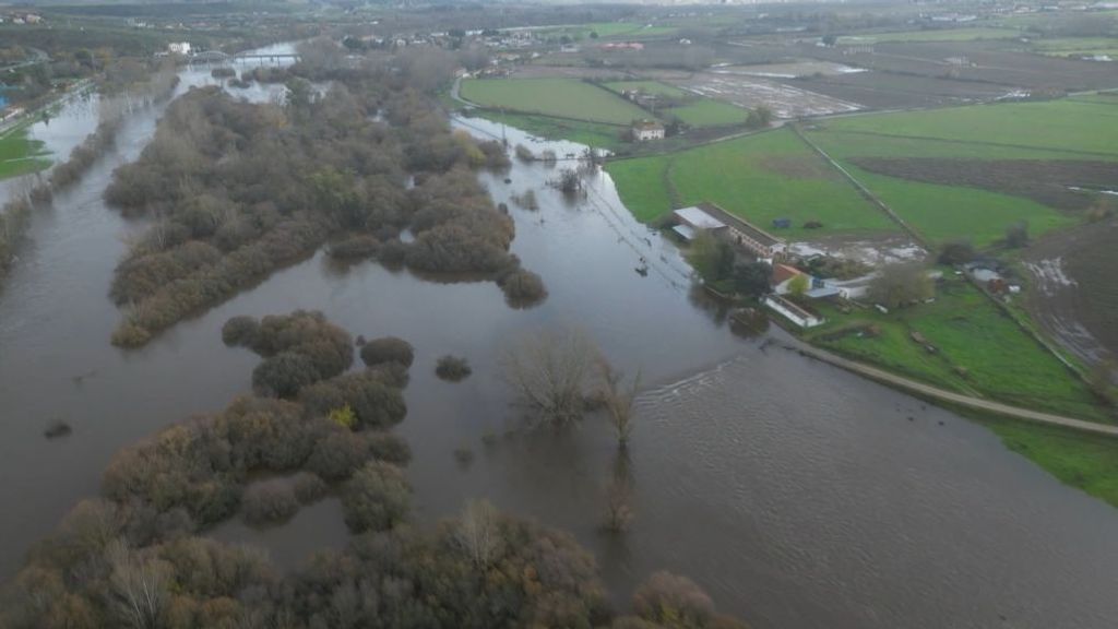 Crecida del río Alagón a su paso por Coria