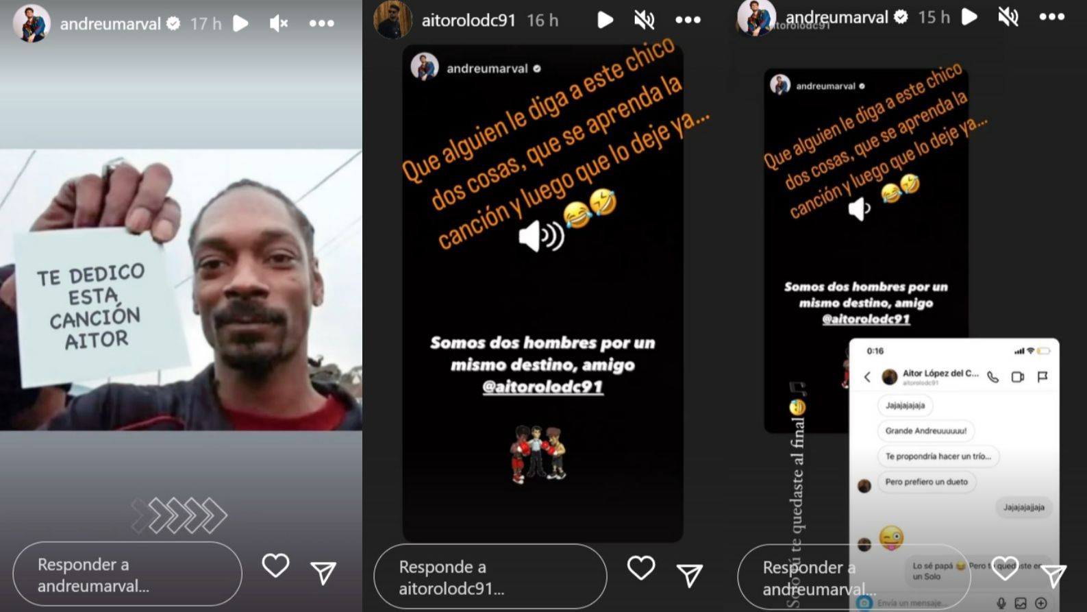 Andreu saca a la luz su conversación con Aitor en redes