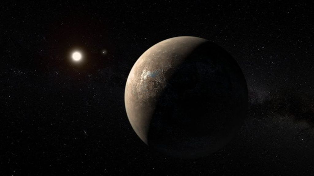 Representación artística del exoplaneta Proxima Centauri b