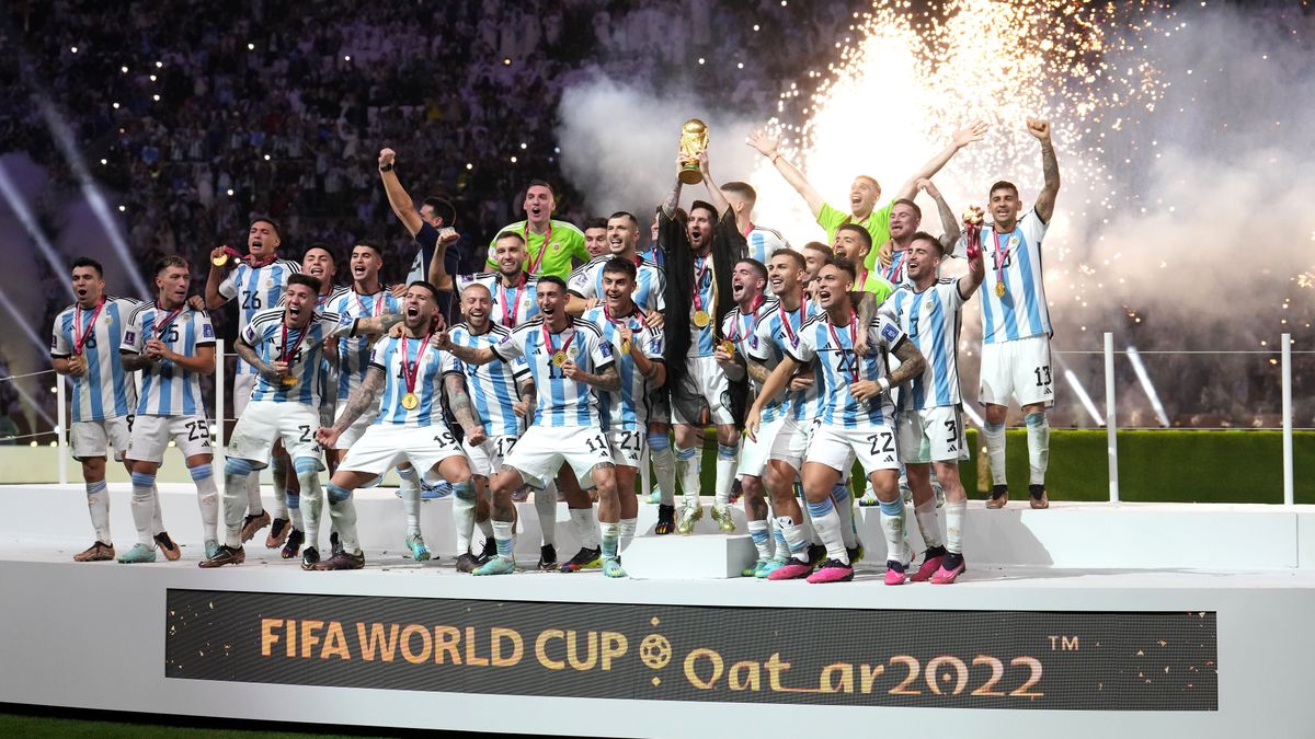 Argentina celebrando el título de campeona del mundo