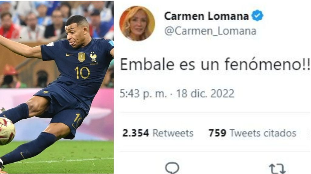 Carmen Lomana alaba a Mbappé pero acaba mal: "Embale es un fenómeno"