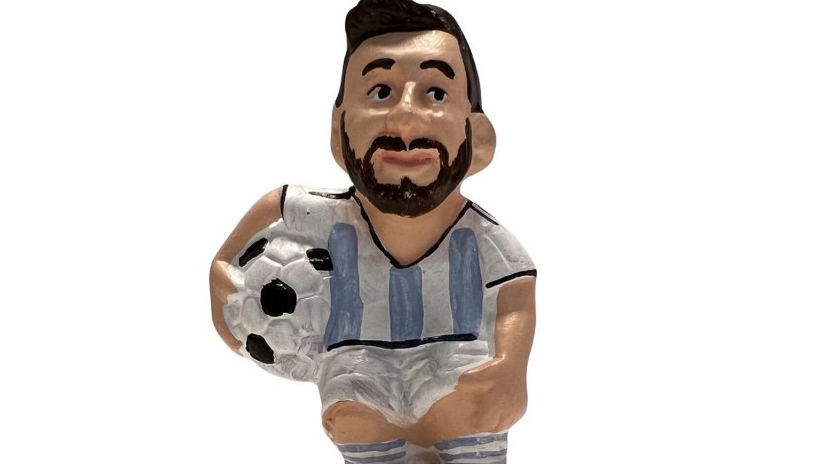 Caganer de Messi con la camiseta de la selección argentina