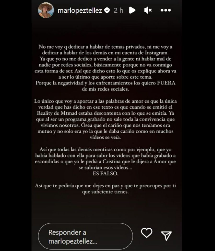 El comunicado de Mar López