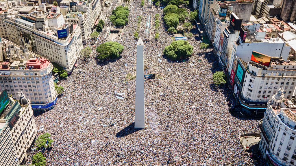 La imagen del Obelisco en la celebración de Argentina por su victoria en Qatar