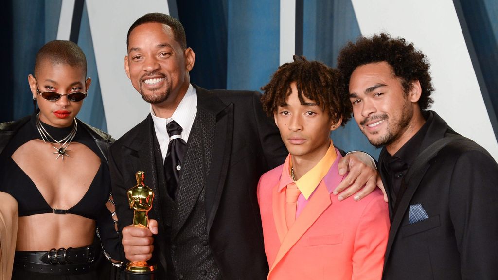 Will Smith con sus hijos Willow, Jaden y Trey