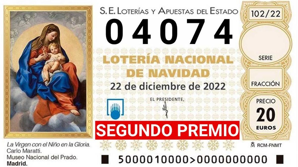 04074, el segundo premio del sorteo de la lotería de Navidad 2022