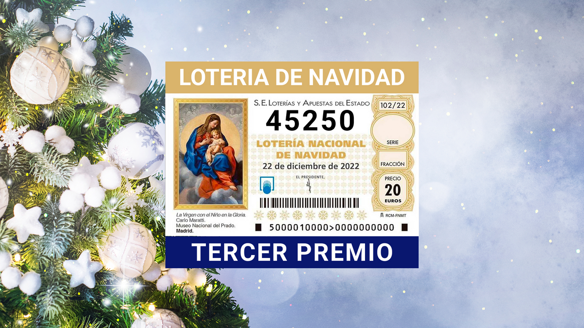 El 45.250 se lleva el tercer premio de la Lotería de Navidad 2022