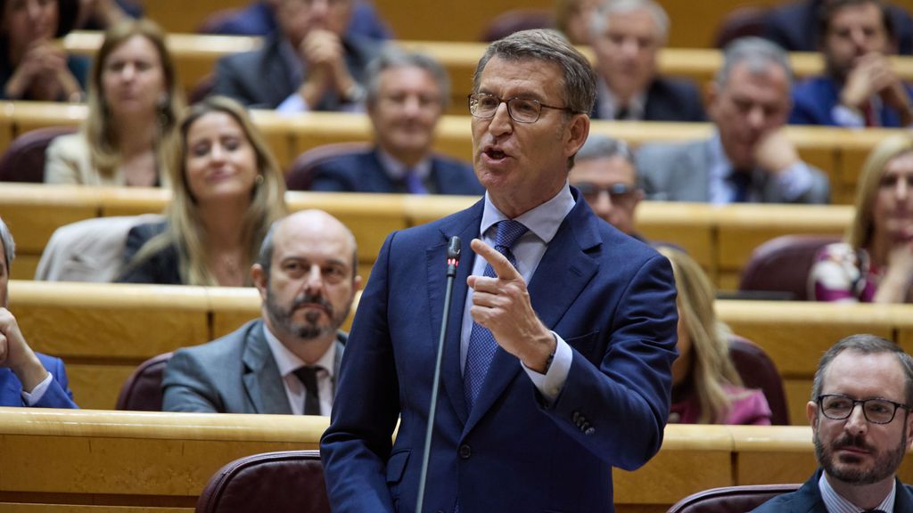 El presidente del PP, Alberto Núñez Feijóo, interpela al presidente Sánchez en el Senado