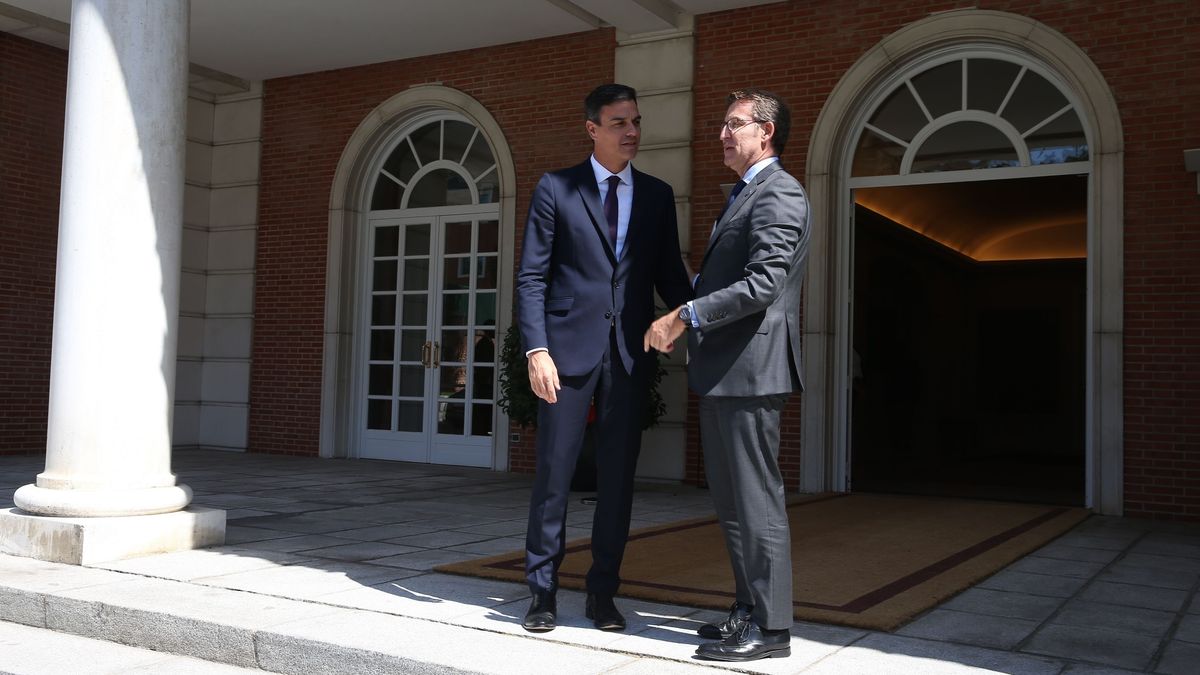Reunión de Pedro Sánchez y Alberto Núñez Feijóo Reunión de Pedro Sánchez y Alberto Núñez Feijóo