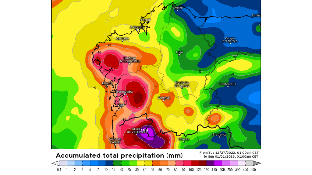 Lluvias previstas en el noroeste peninsular hasta el día 1