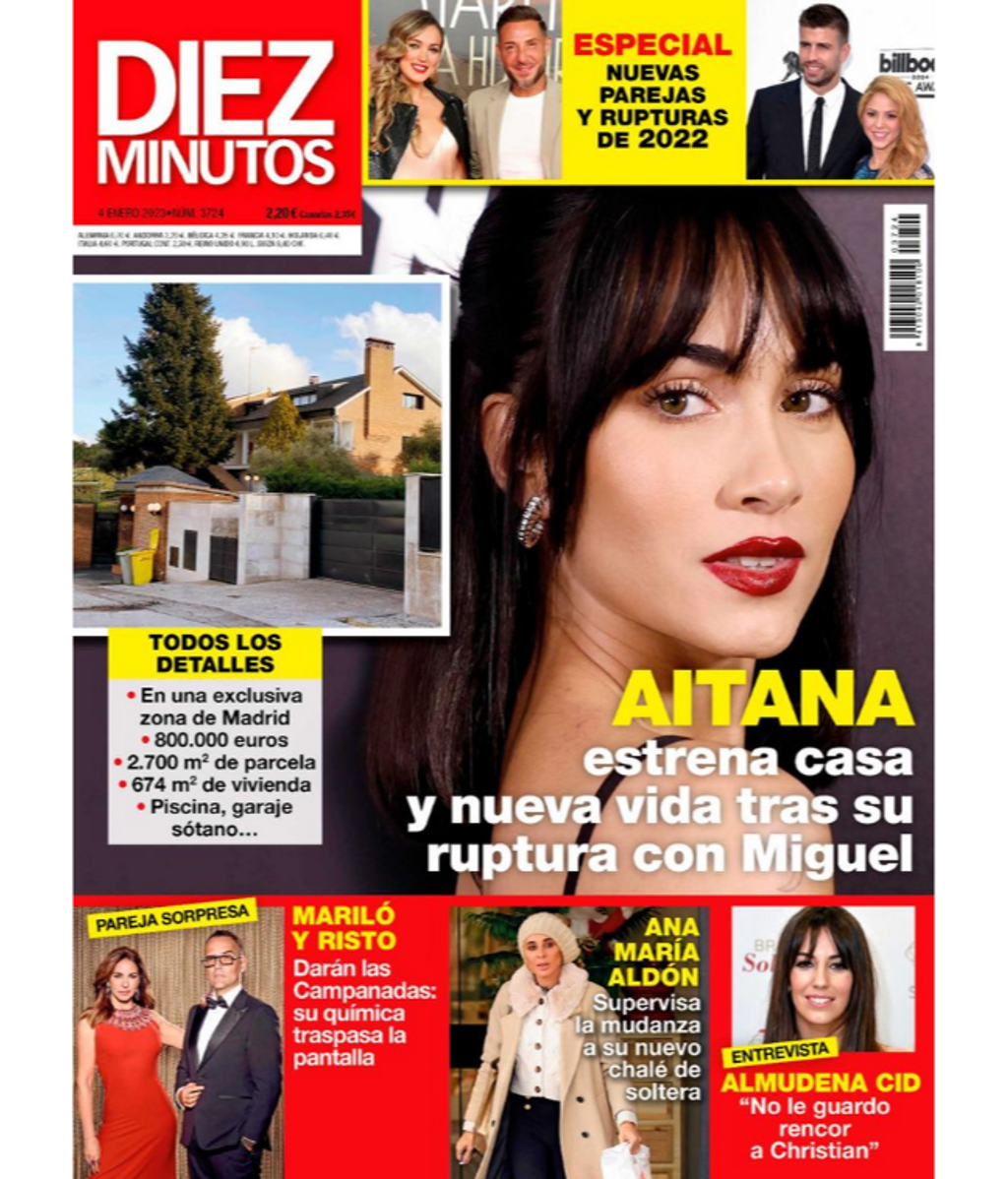 La portada de 'Diez Minutos' mostrando la casa de Aitana