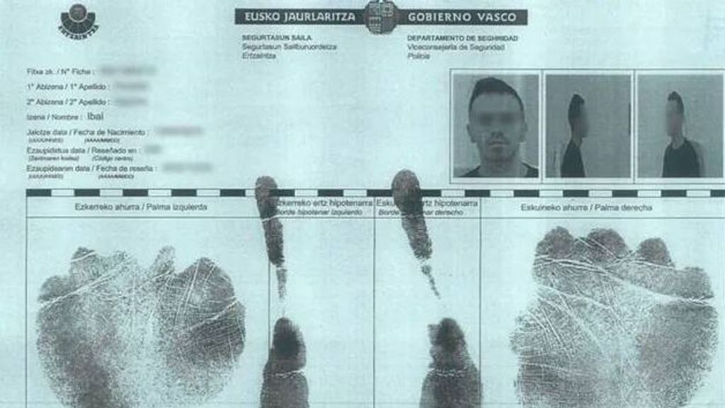 Ficha policial Ibai Poveda, asesino de Lukas Agirre