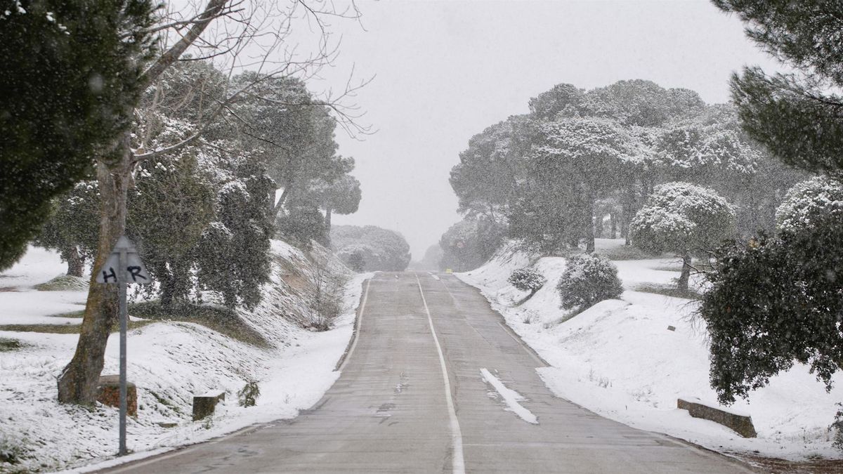 Carreteras nevadas en Las Rozas