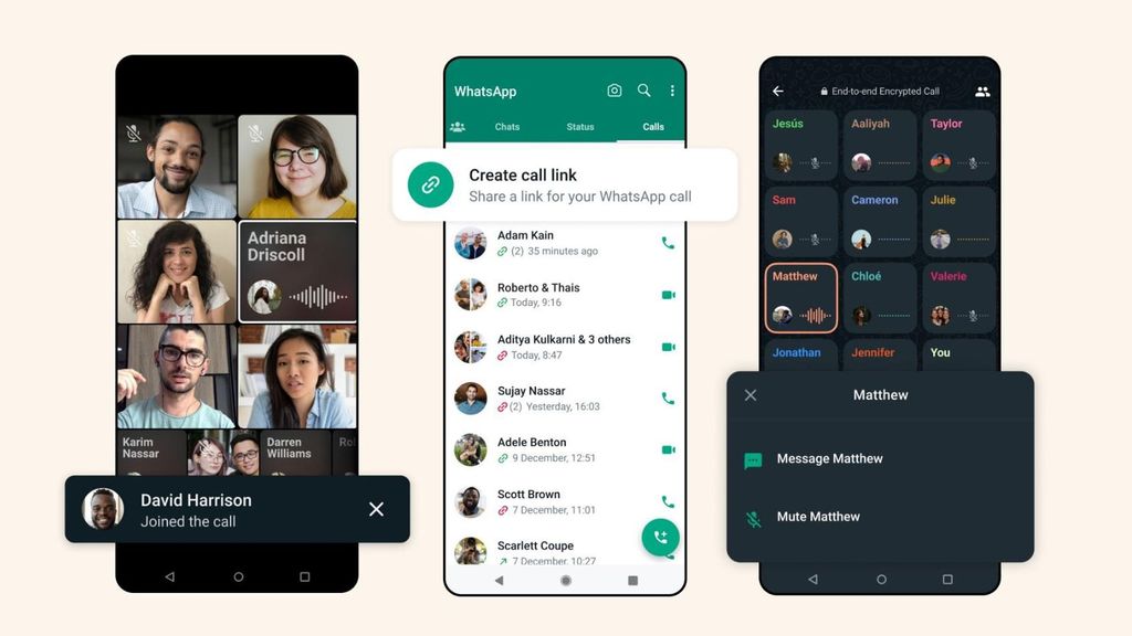 Captura interfaz de las nuevas funcionalidades de WhatsApp