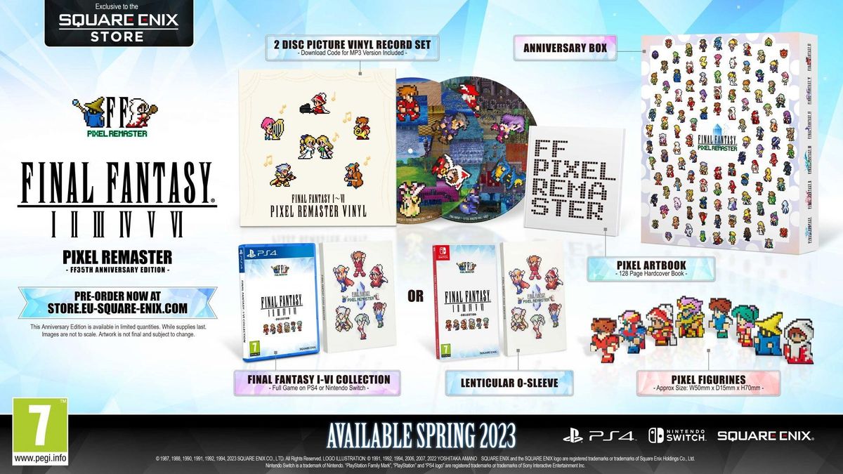 Edición coleccionista de Final Fantasy I-VI Pixel Remaster.