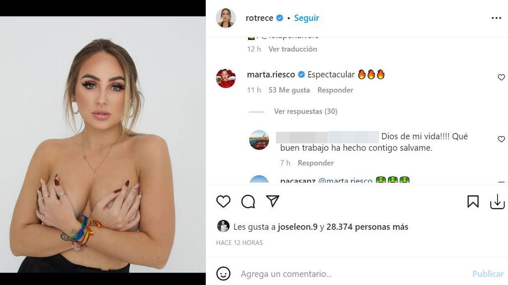 La reacción de Marta Riesco al sensual posado sin ropa de Rocío Flores