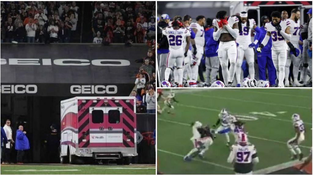 Miedo en la NFL: Damar Hamlin, jugador de los Bills, en estado crítico tras un choque en pleno partido
