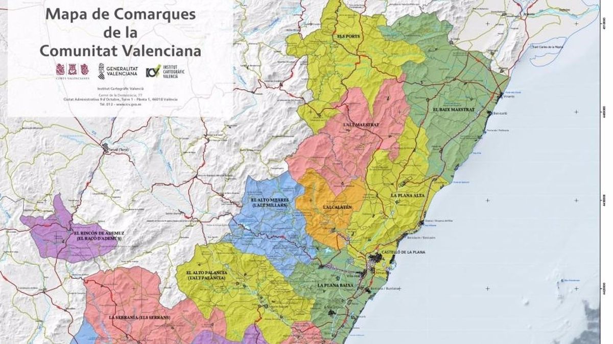 Mapa Cartográfico de la Comunidad Valenciana