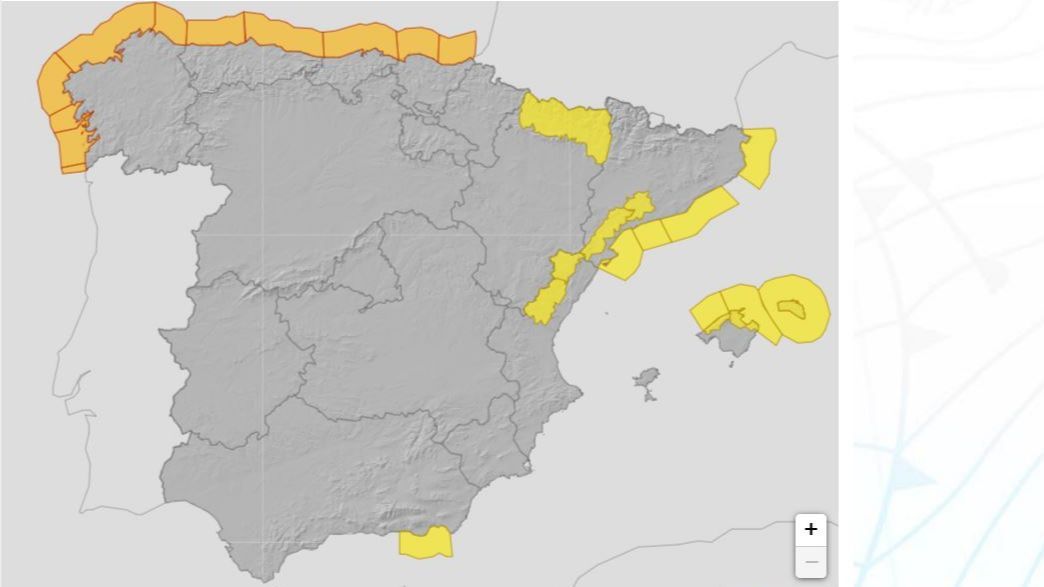 Avisos por viento, temporal marítimo y nevadas previstos para el lunes