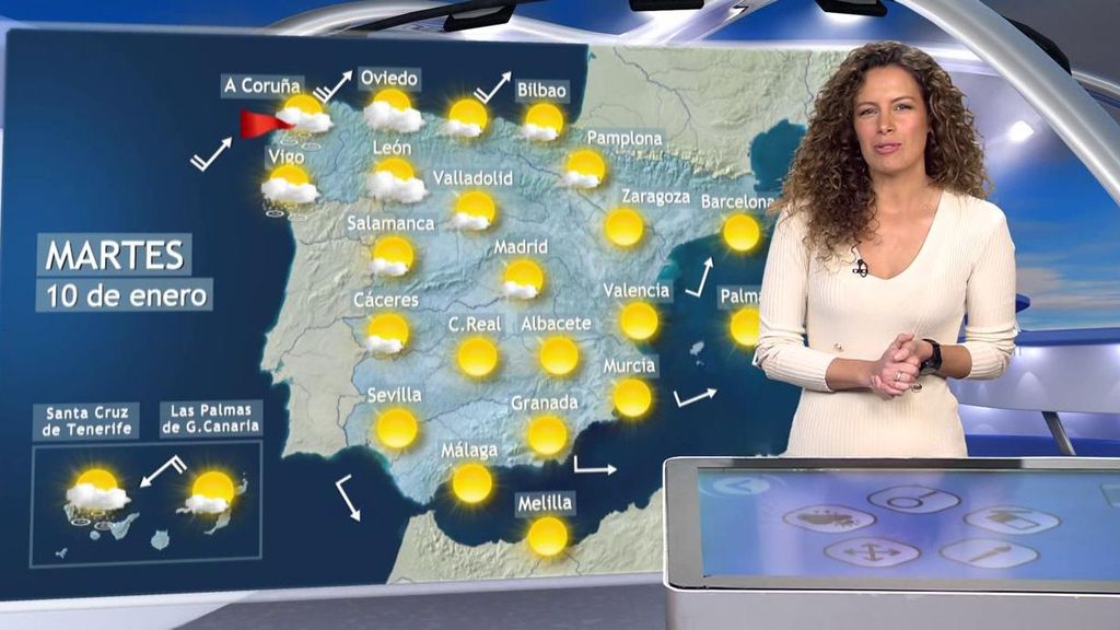 Tiempo para el martes en España: el anticiclón se impone con temperaturas suaves