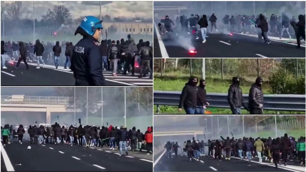 Batalla campal en la autopista entre ultras del Nápoles y Roma: se ha vuelto un problema político