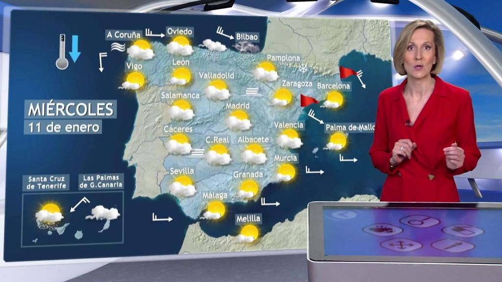 Un frente causará lluvias en gran parte de España el miércoles