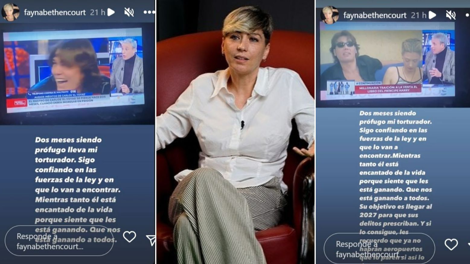 Fayna Bethencourt ha manifestado el miedo que siente a que Carlos 'El Yoyas' siga prófugo de la justicia