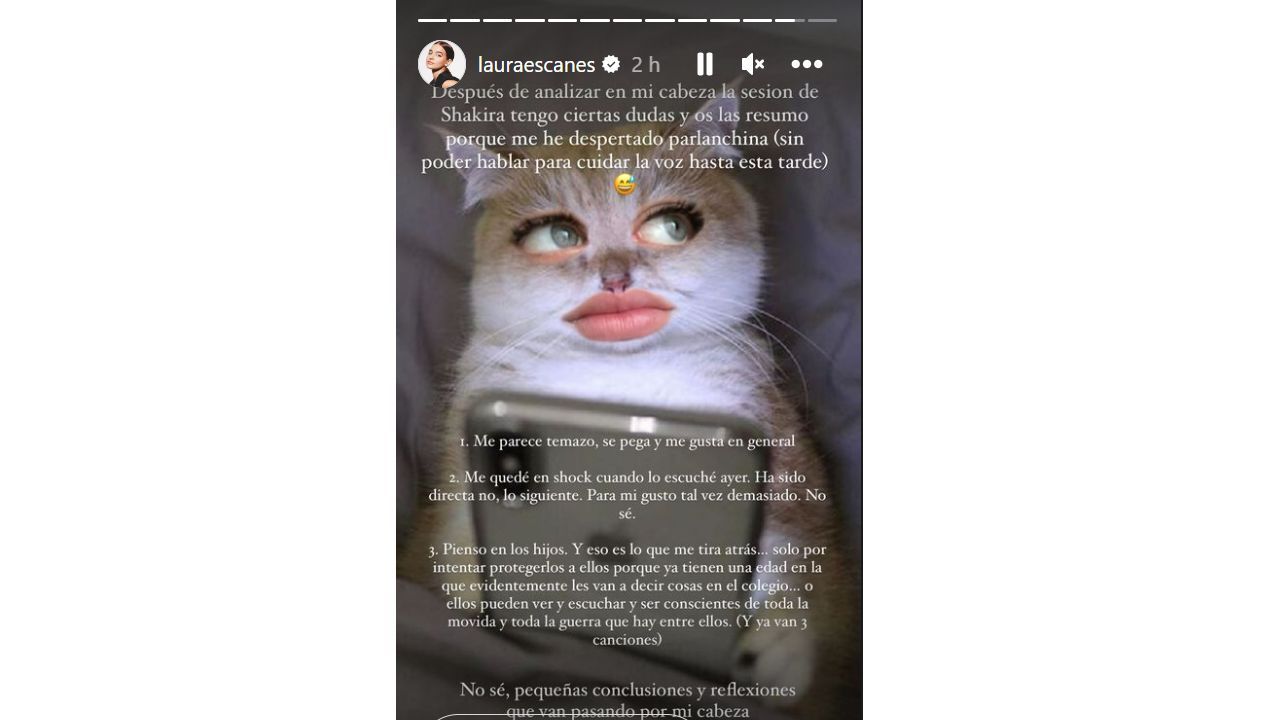 La reacción de Laura Escanes al tema de Shakira