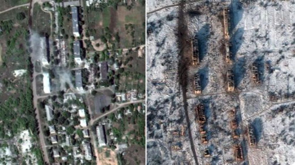 Imágenes de satélite muestran el antes y el después de la disputada Soledar en Ucrania