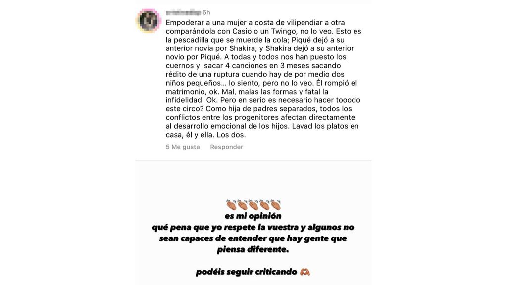 Alexia Rivas suscribe cada palabra de los seguidores que opinan como ella