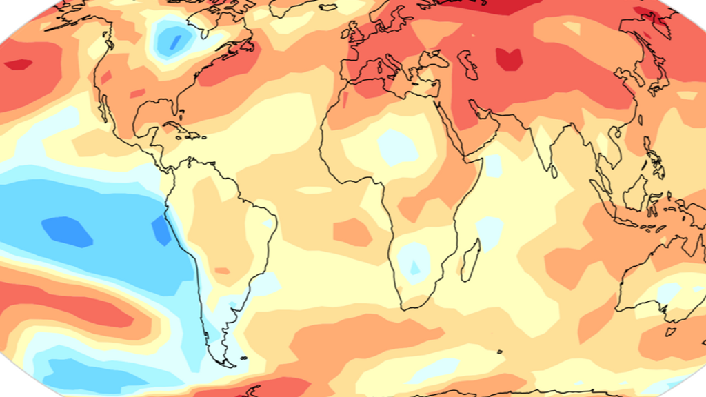 Anomalía de la temperatura en 2022