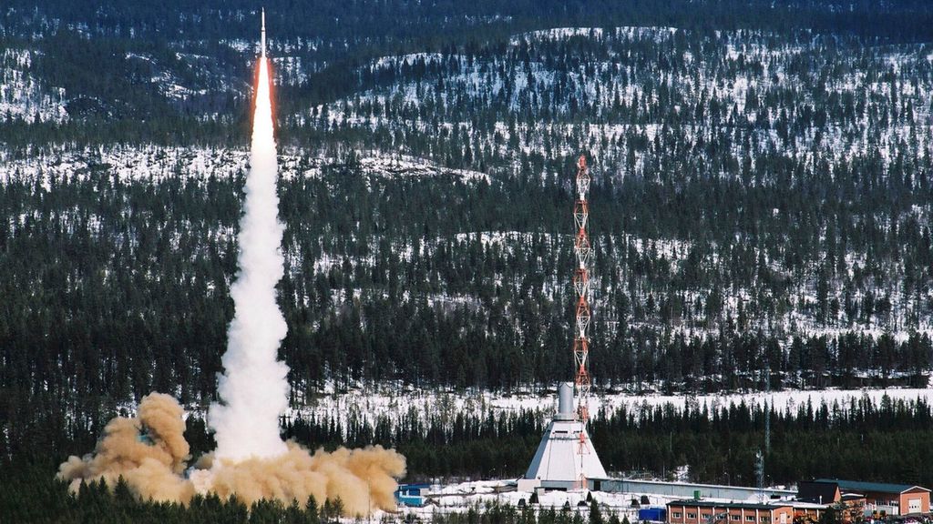 Maxus sounding rocket launch pillars
