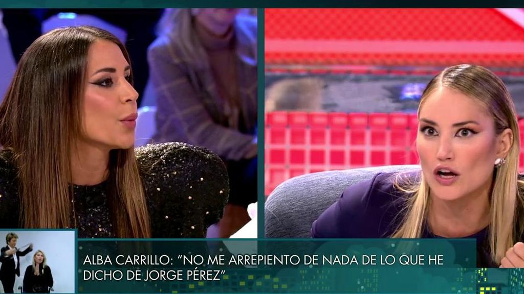 Alba Carrillo se enfrenta a Cristina Porta en directo