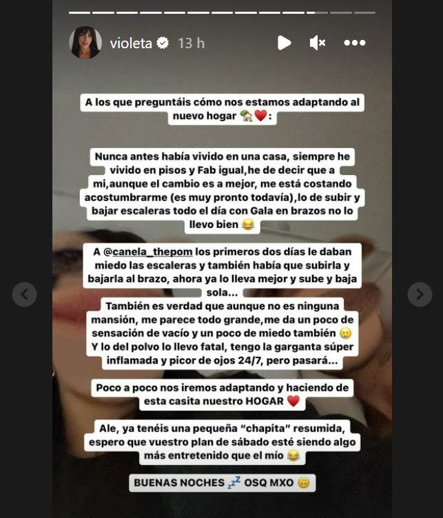 Los problemas con los que Violeta se ha encontrado en su nueva casa