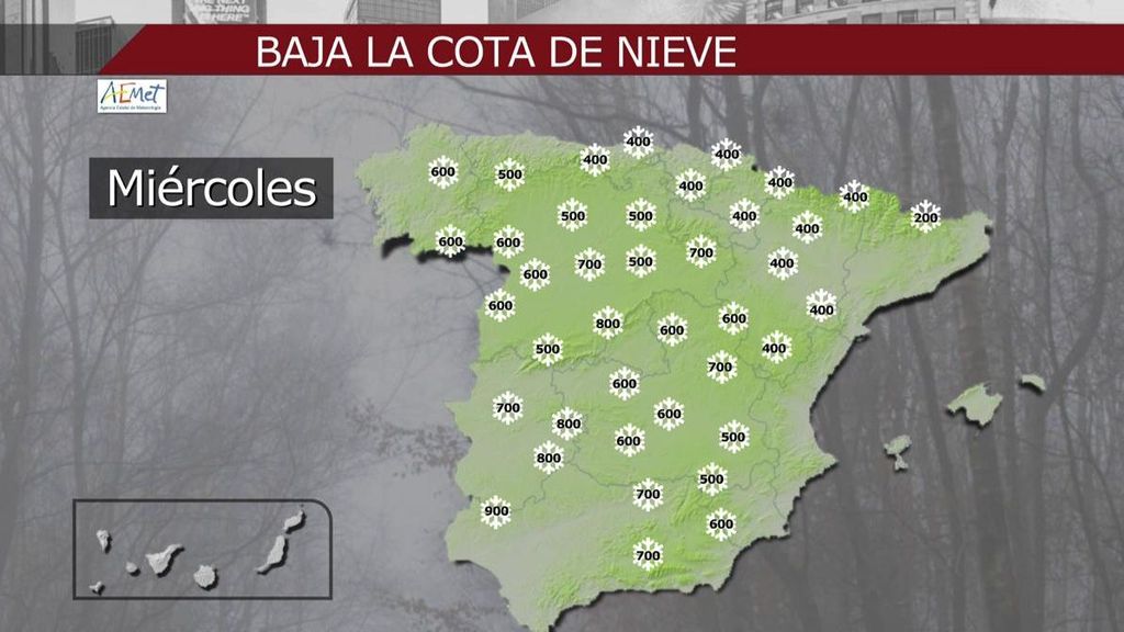 Llega a España la borrasca Gerard: nevadas en prácticamente todo el país a partir del miércoles
