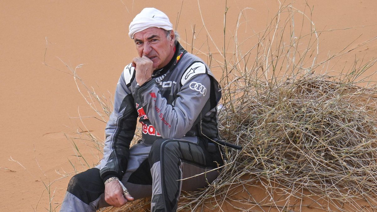 Carlos Sainz, tras el accidente sufrido en el Dakar