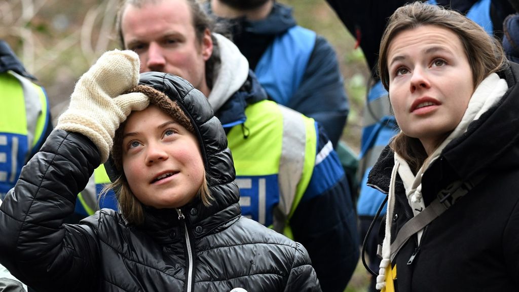 Greta Thunberg, durante las protestas contra la ampliación de la mina de Lützerath, en Alemania