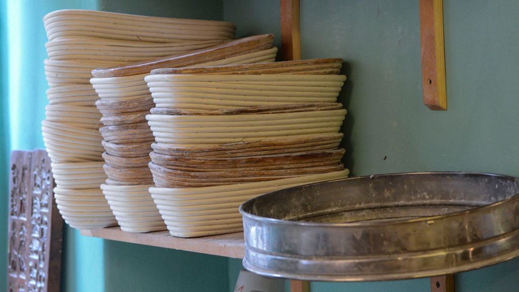Material de trabajo en la panadería Kønigliche Backstube.