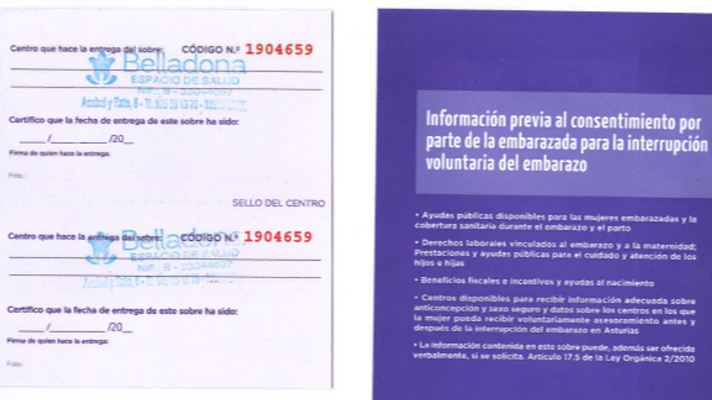 Documento acreditativo de la entrega de la información previa obligatoria