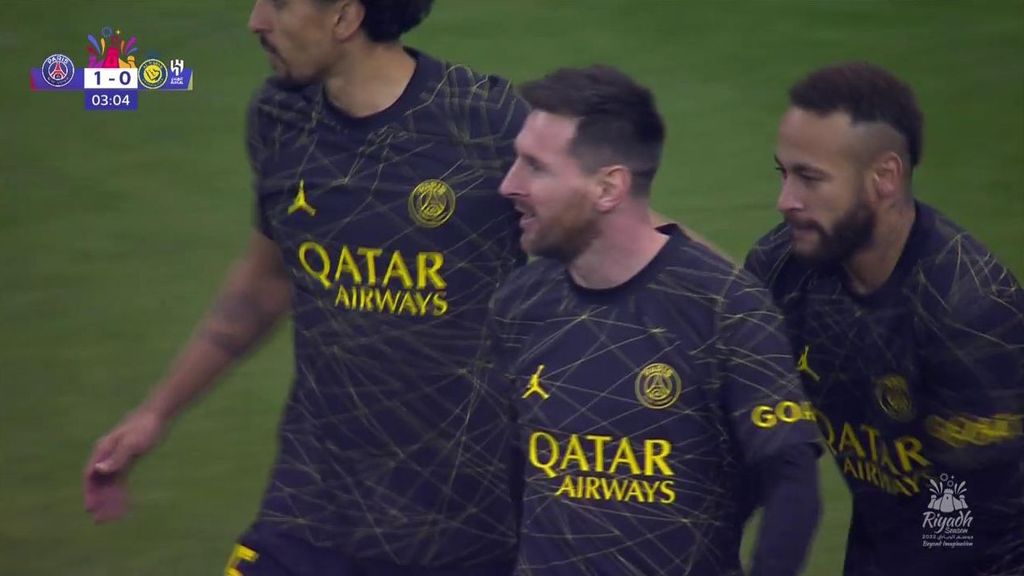 Messi despliega su clase en Arabia Saudí: disparo cruzado para adelantarse equipo de Cristiano