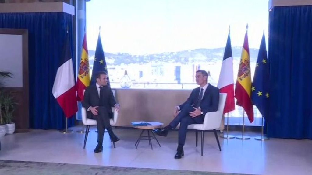 La reunión entre Pedro Sánchez y Macron.