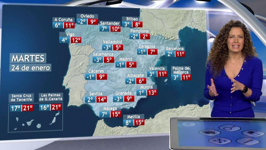 El martes habrá nieve y heladas en muchas zonas de España