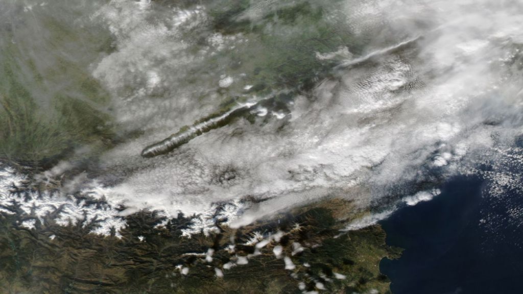 Nube "cueva” fotografiada en el sureste de Francia el pasado 14 de enero