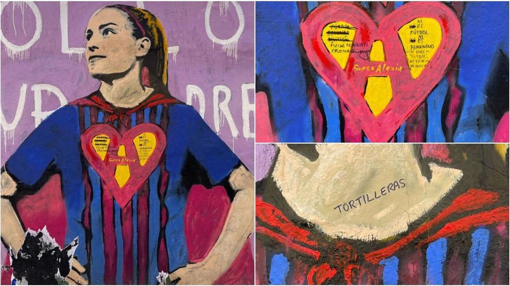 Vandalizan el mural de Alexia Putellas en Barcelona: "Tortillera y feminazi"