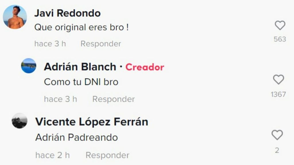 El intercambio de comentarios de Javi y Adrián