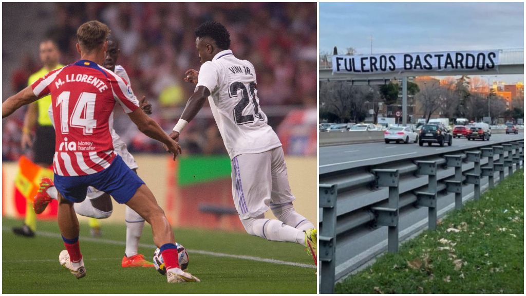 Los ultras del Atlético calientan el derbi con una pancarta contra el Madrid: "Fuleros bastardos"