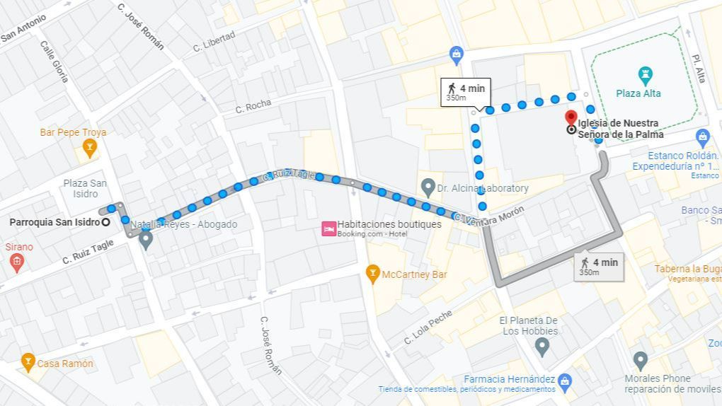 Las dos iglesias atacadas en Algeciras se encuentran a una distancia de tres minutos a pie