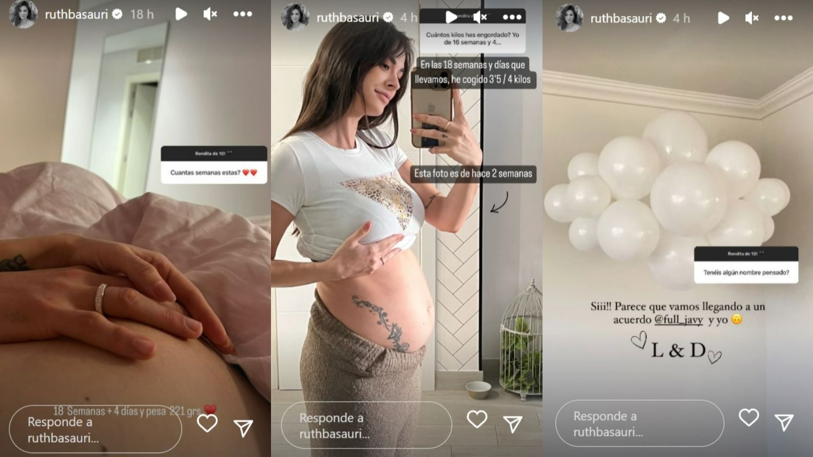 Ruth Basauri muestra su barriga de embarazada