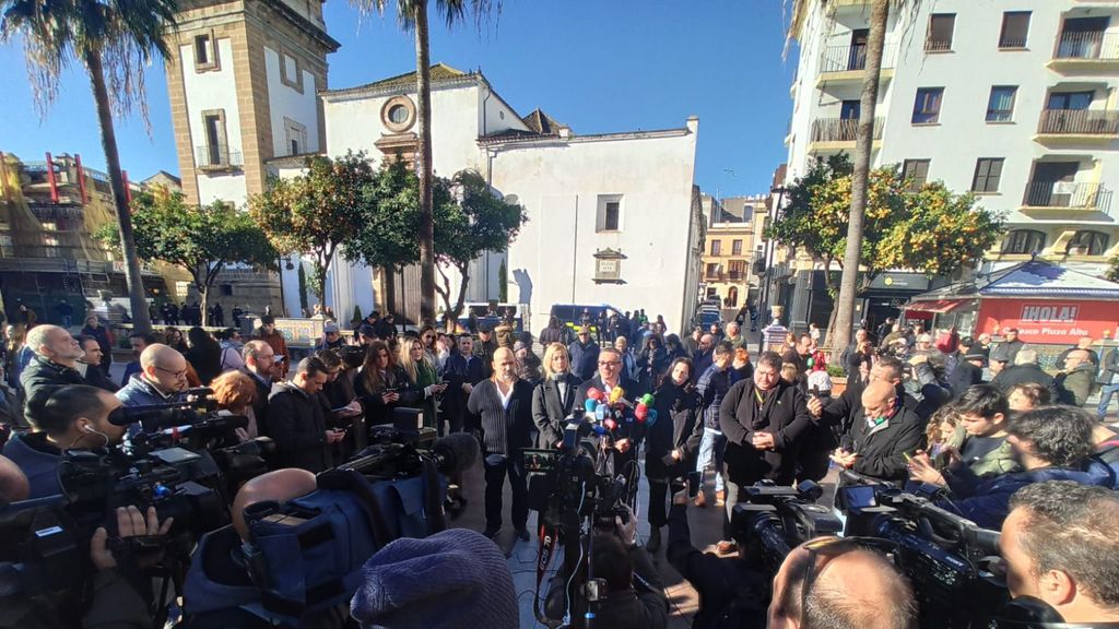 El líder de Vox en Andalucía, Manuel Gavira, en Algeciras horas después del ataque yihadista